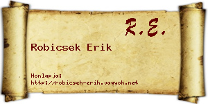 Robicsek Erik névjegykártya